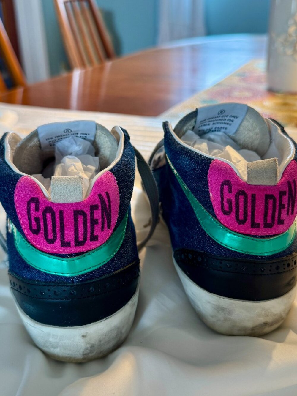 GOLDEN GOOSE Denim Midstar Sneakers, Retail: $1,105, Size 38, Almost New!
